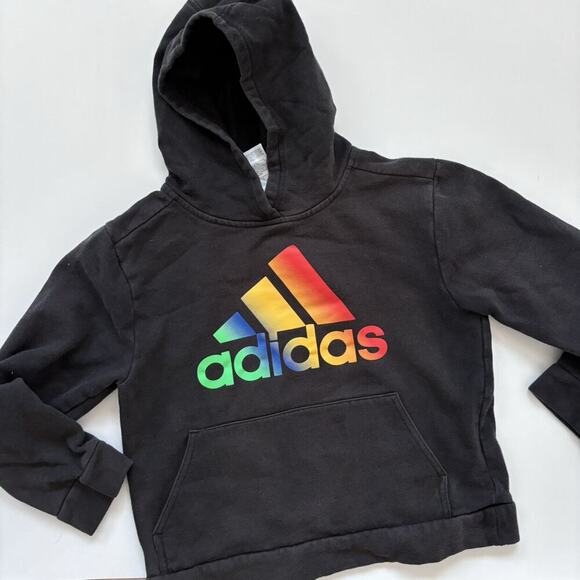 10-12 Adidas Rainbow Logo Hooded Sweatshirt - Picture 2 of 6